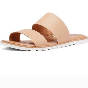 Sorel Ella II Slides Flat Slip On Sandals Nude Light Tan 8
